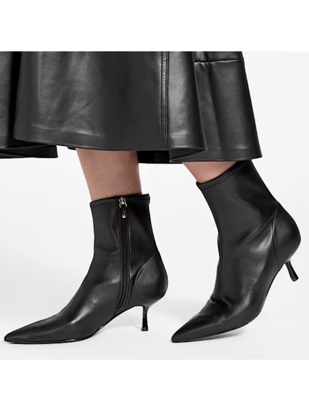 Guess Women’s Black Pointed Toe Kitten Heel Ankle Boot